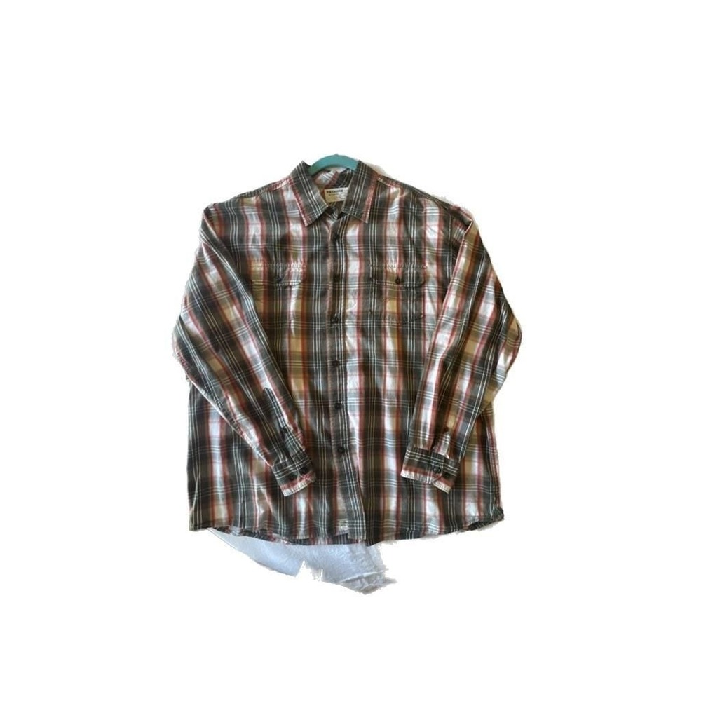 Wrangler Jeans Co. Men's Long Sleeve Button-Up Plaid Shirt 2XL